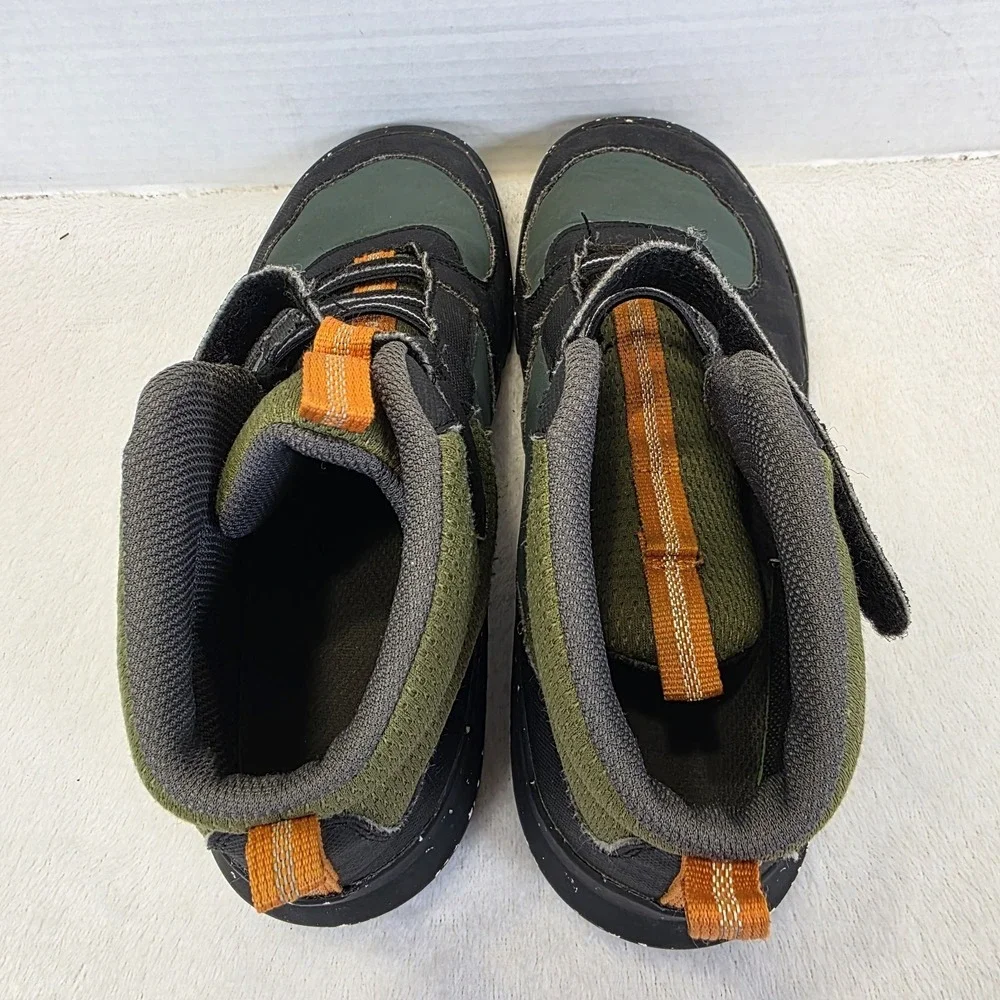 Bogs Shoes Youth 3 Skyline Tall Hi-Top Sneakers Green Comfort Casual Hook & Loop